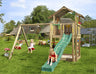 Jungle Chalet | Wooden climbing frame with double swing