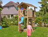 Jungle Cottage | Wooden climbing frame with fireman's pole