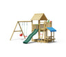 Jungle Lagoon | Wooden climbing frame with double swing